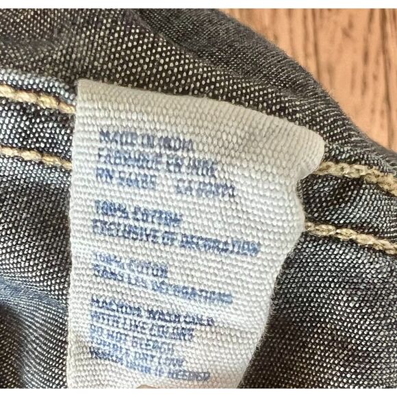 👖 American Eagle Denim Shirt w/ Pearl Snap Buttons | Size XS | 100% Cotton - Picture 6 of 6